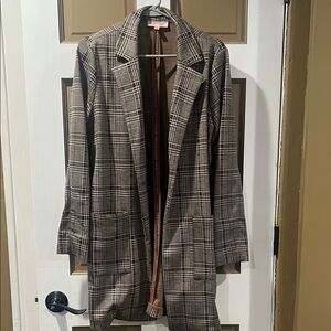 Philosophy Brown Plaid Blazer